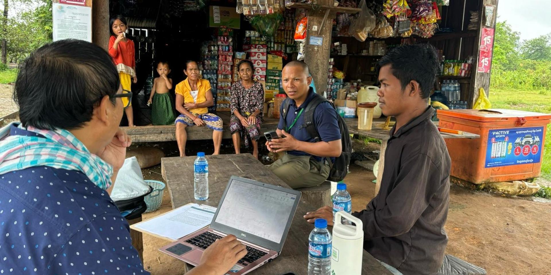 CSO Platform team engaging with community members during a field visit to Iempang District, Stung Treng Province, Cambodia, in August 2024. Photo: CSO Platform