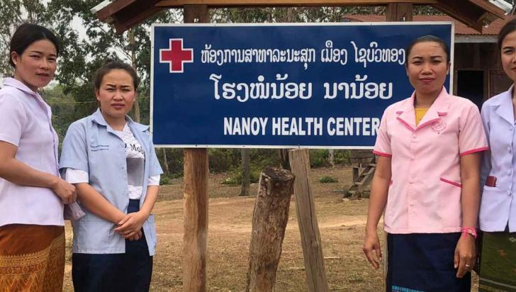 Head of Nanoy Heath Center, Ms Soukhanthong Phavong, together with Ms Kongmany Phongsavanh, Ms Khamphong Manipakone and Ms Lamkeo Norkhampao, at the Nanoy Health Center, Xaybouathong District, Khammouane Province, Lao PDR. Photo: Thipphaphorn Douangchak/UNOPS