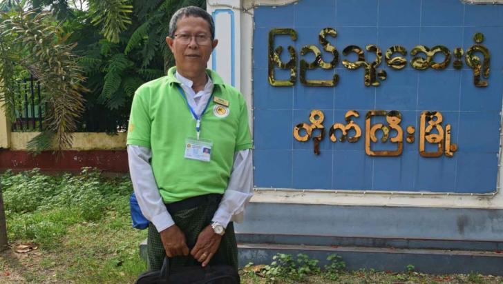 Integrated community malaria volunteer U Chit Shwe at Taikkyi Hospital. Photo: UNOPS